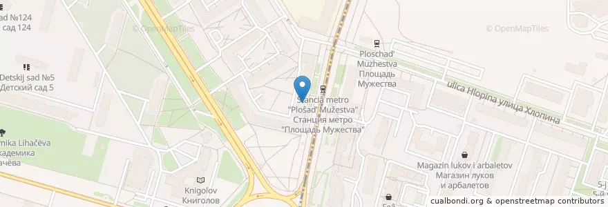 Mapa de ubicacion de ВТБ en Russland, Föderationskreis Nordwest, Oblast Leningrad, Sankt Petersburg, Калининский Район, Округ Академическое.