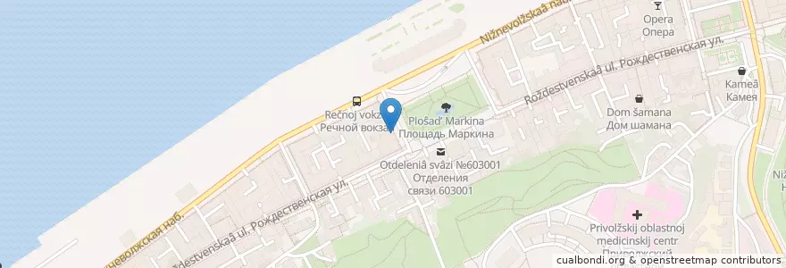Mapa de ubicacion de Место en ロシア, 沿ヴォルガ連邦管区, ニジニ・ノヴゴロド州, ニジニ・ノヴゴロド管区.