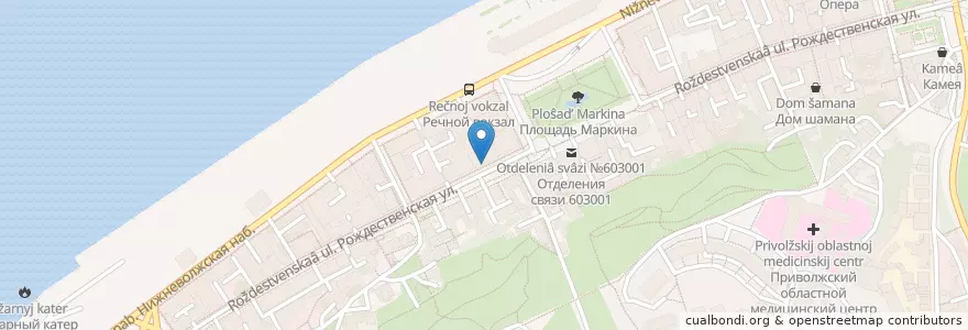 Mapa de ubicacion de Строганов Стейк Хаус en Russie, District Fédéral De La Volga, Oblast De Nijni Novgorod, Городской Округ Нижний Новгород.