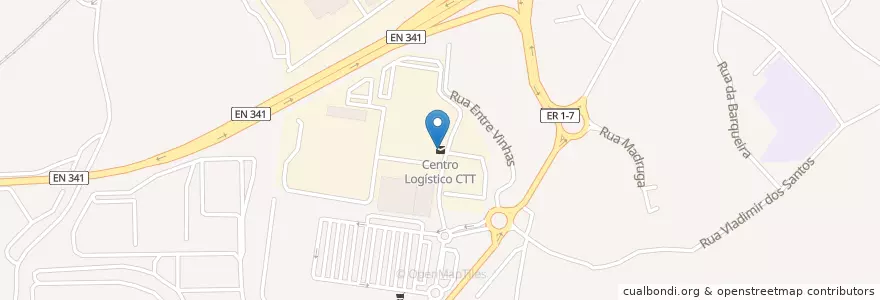 Mapa de ubicacion de Centro Logístico CTT en Portugal, Centro, Baixo Mondego, Coimbra, Coimbra, Taveiro, Ameal E Arzila.
