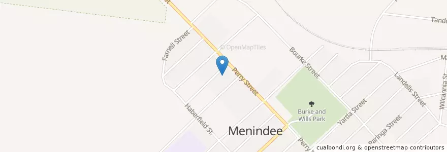 Mapa de ubicacion de Menindee Health Service en Australia, New South Wales, Central Darling Shire Council.
