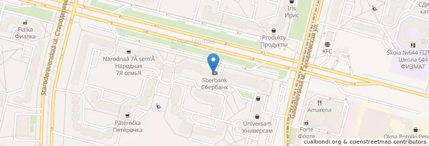 Mapa de ubicacion de Sberbank en Russia, Northwestern Federal District, Leningrad Oblast, Saint Petersburg, Приморский Район, Округ № 65.