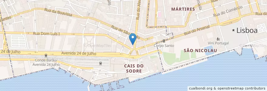 Mapa de ubicacion de Os Duques do Cais en 포르투갈, Área Metropolitana De Lisboa, Lisboa, Grande Lisboa, Misericórdia.