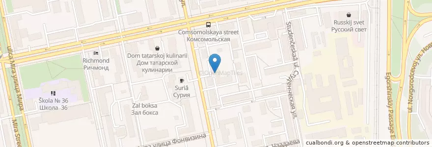 Mapa de ubicacion de Медсанчасть УГТУ-УПИ en Russland, Föderationskreis Ural, Oblast Swerdlowsk, Городской Округ Екатеринбург.
