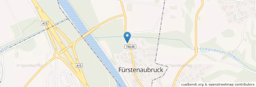 Mapa de ubicacion de Gasthaus en Suisse, Grisons, Viamala, Fürstenau.