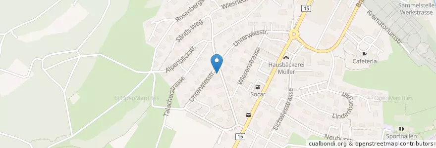 Mapa de ubicacion de Dentalhygiene-Praxis Isa Koller & Monika Bettio-Jud en Switzerland, Zürich, Bezirk Hinwil, Rüti (Zh).