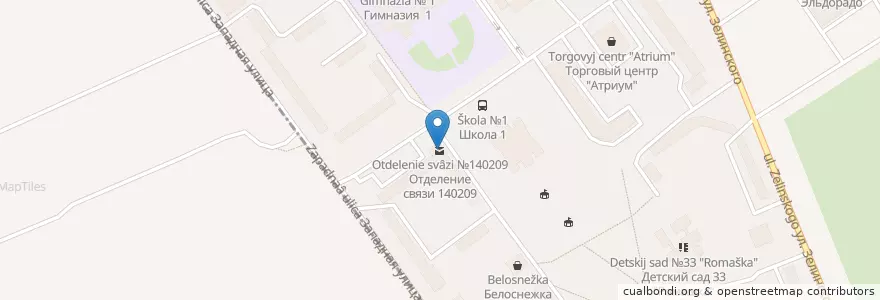 Mapa de ubicacion de Отделение связи №140209 en Russie, District Fédéral Central, Oblast De Moscou, Городской Округ Воскресенск.