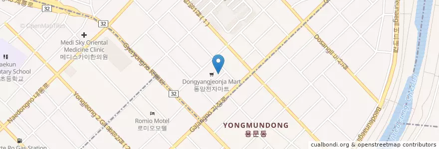 Mapa de ubicacion de Тэджон en Республика Корея, Тэджон, 서구, 탄방동.