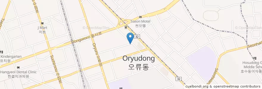 Mapa de ubicacion de 곰에스프레소 (Gomespresso) 오룡역점 en Corée Du Sud, Daejeon, 중구, 오류동.