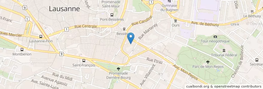 Mapa de ubicacion de Le Café Enning en İsviçre, Vaud, District De Lausanne, Lausanne.