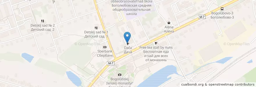 Mapa de ubicacion de Дача en Russia, Central Federal District, Vladimir Oblast, Suzdalsky District, Боголюбовское Сельское Поселение.