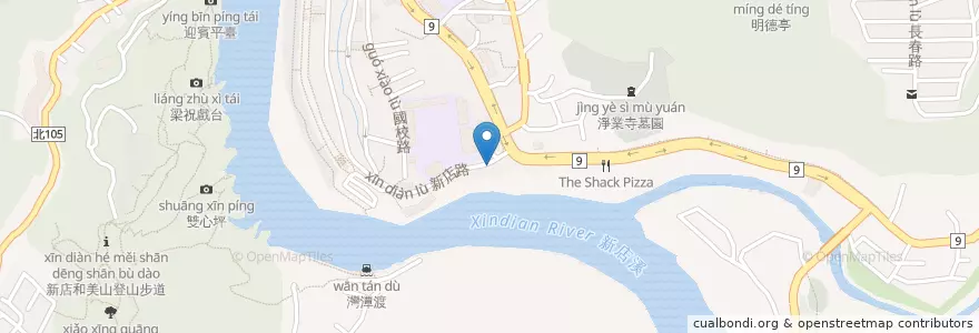 Mapa de ubicacion de 吉的堡美語 en 타이완, 신베이 시, 신뎬 구.