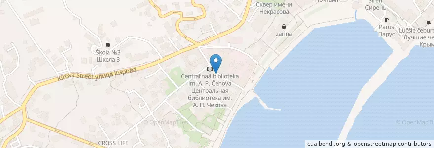 Mapa de ubicacion de Yoko en Russland, Föderationskreis Südrussland, Autonome Republik Krim, Republik Krim, Jaltaer Stadtrat, Stadtkreis Jalta.