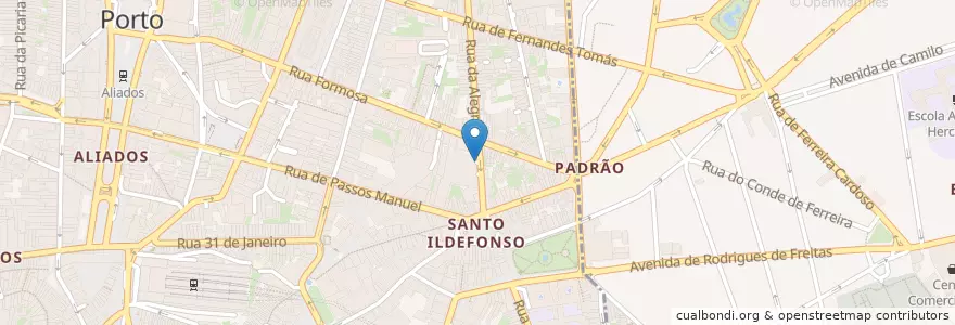 Mapa de ubicacion de Galerias Invictos en Portugal, North, Porto, Área Metropolitana Do Porto, Porto, Cedofeita, Santo Ildefonso, Sé, Miragaia, São Nicolau E Vitória, Bonfim.