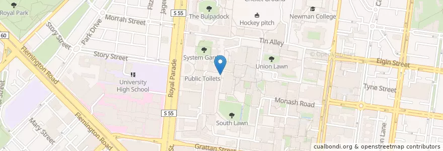 Mapa de ubicacion de Arts West bike racks en Australien, Victoria, City Of Melbourne.