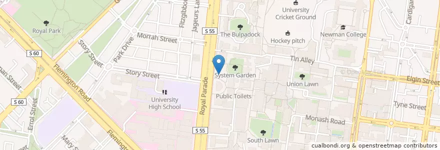 Mapa de ubicacion de School of Land and Environment bike rack en Australië, Victoria, City Of Melbourne.