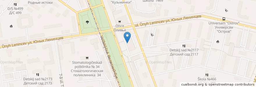 Mapa de ubicacion de Сбербанк en Россия, Центральный Федеральный Округ, Москва, Юго-Восточный Административный Округ, Район Кузьминки.