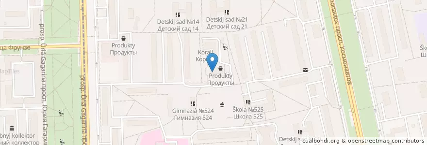 Mapa de ubicacion de Остеомед en Russie, District Fédéral Du Nord-Ouest, Oblast De Léningrad, Saint-Pétersbourg, Московский Район, Округ Гагаринское.