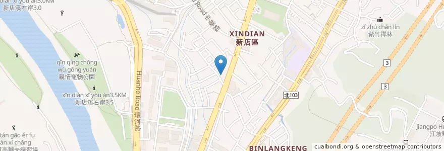 Mapa de ubicacion de 北新自助餐 en Taïwan, Nouveau Taipei, Xindian.