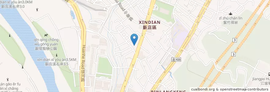 Mapa de ubicacion de 新進牙科診所 en Taiwán, Nuevo Taipéi, 新店區.