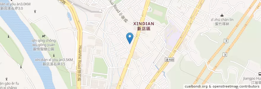 Mapa de ubicacion de 泰來香燒臘快餐 en 臺灣, 新北市, 新店區.