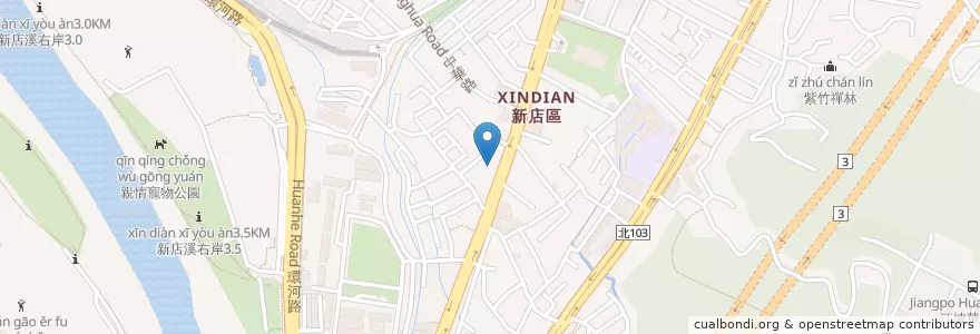Mapa de ubicacion de 天津街小米食堂 en 타이완, 신베이 시, 신뎬 구.