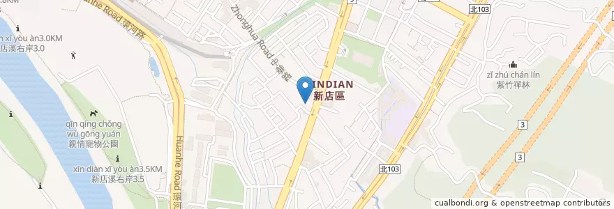 Mapa de ubicacion de 美康藥妝藥局 en تايوان, تايبيه الجديدة, 新店區.