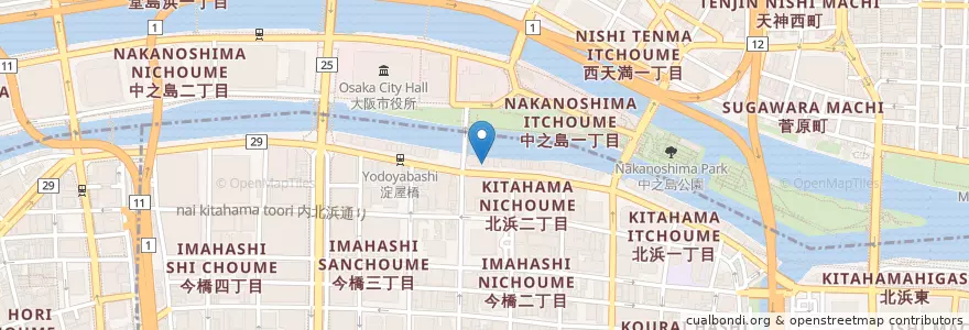 Mapa de ubicacion de EL PONIENTE en Japan, Osaka Prefecture, Osaka, Chuo, Kita Ward.