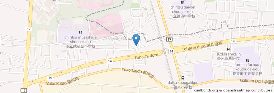 Mapa de ubicacion de 雪寿司 en Japonya, 東京都, 府中市.