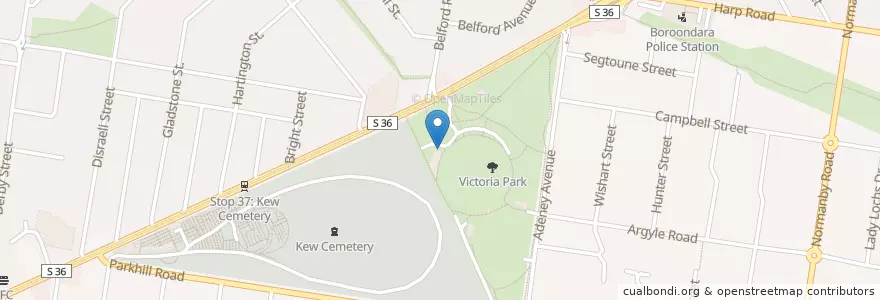 Mapa de ubicacion de Public Toilets en Australië, Victoria, City Of Boroondara.