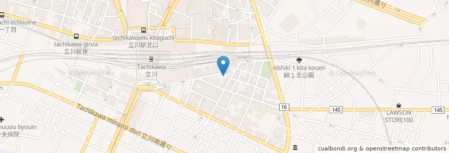 Mapa de ubicacion de スタミナ飯店 en Япония, Токио, Татикава.