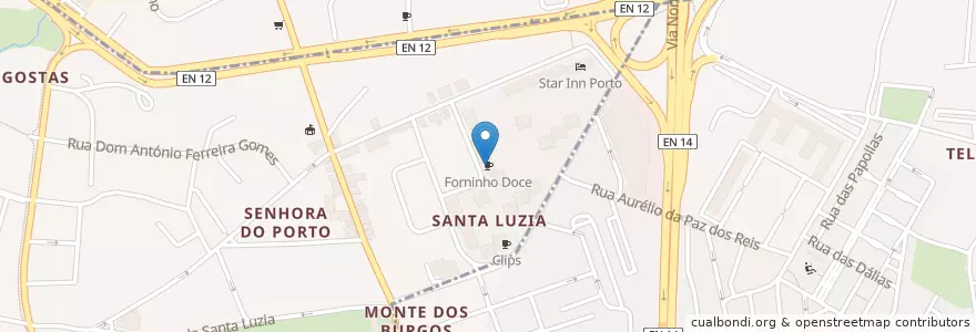 Mapa de ubicacion de Forninho Doce en 葡萄牙, 北部大區, Área Metropolitana Do Porto, Porto, Porto, Ramalde.