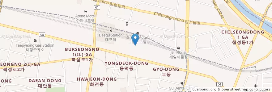 Mapa de ubicacion de 번개시장(Bunke Market) en Südkorea, Daegu, Seongnae-Dong.
