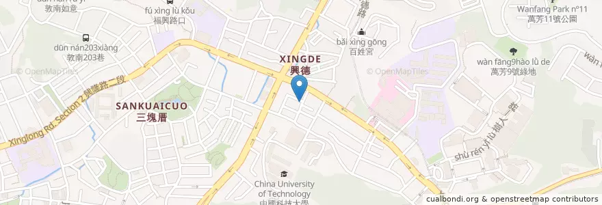 Mapa de ubicacion de 龍丼亭日式丼飯拉麵 en Тайвань, Новый Тайбэй, Тайбэй, 文山區.
