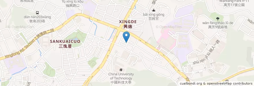 Mapa de ubicacion de 西貢越南美食 en تايوان, تايبيه الجديدة, تايبيه, 文山區.