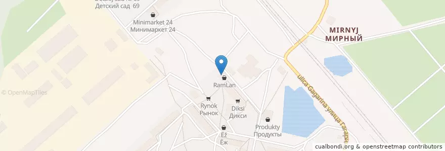 Mapa de ubicacion de Синяя Птица en Russia, Central Federal District, Moscow Oblast, Ramensky District.