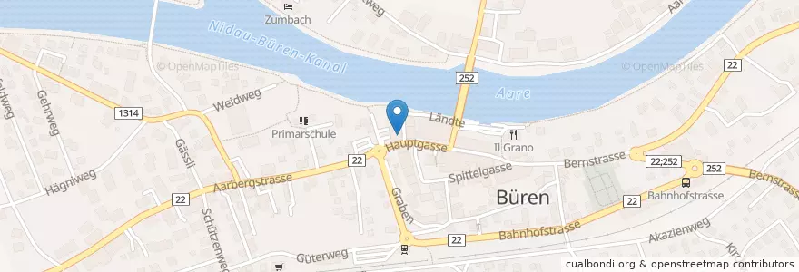 Mapa de ubicacion de UBS en Suiza, Berna, Verwaltungsregion Seeland, Verwaltungskreis Seeland, Büren An Der Aare.