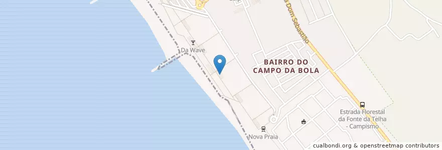 Mapa de ubicacion de Mar Puro en البرتغال, Área Metropolitana De Lisboa, شطوبر, شبه جزيرة شطوبر, Almada, Costa Da Caparica.