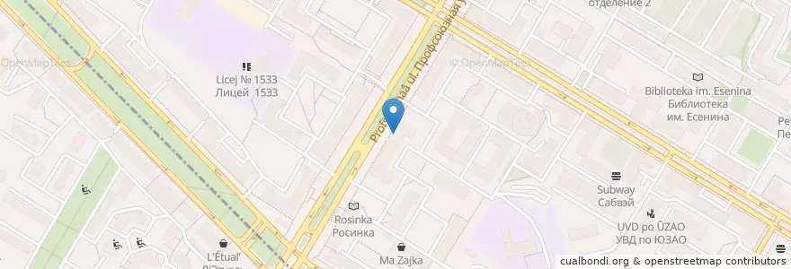 Mapa de ubicacion de Альфа-Банк en Rusland, Centraal Federaal District, Moskou, Юго-Западный Административный Округ, Академический Район.
