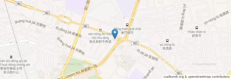 Mapa de ubicacion de 國泰世華商業銀行 en 台湾, 台南市, 東区.