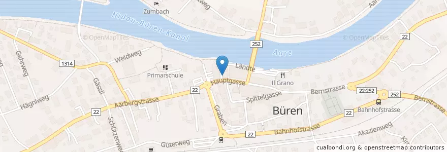 Mapa de ubicacion de Polizeistation en スイス, ベルン, Verwaltungsregion Seeland, Verwaltungskreis Seeland, Büren An Der Aare.