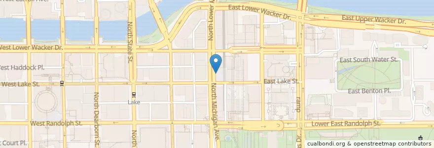Mapa de ubicacion de Michigan Ave & Lake St en United States, Illinois, Chicago.