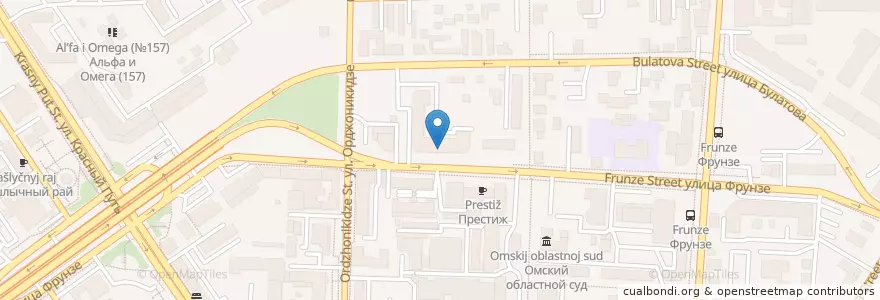 Mapa de ubicacion de Банк Зенит en Rusia, Distrito Federal De Siberia, Omsk, Омский Район, Городской Округ Омск.