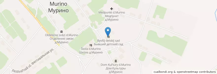 Mapa de ubicacion de Бывший детский сад en Russia, Volga Federal District, Kirov Oblast, Sunsky District, Большевистское Сельское Поселение.