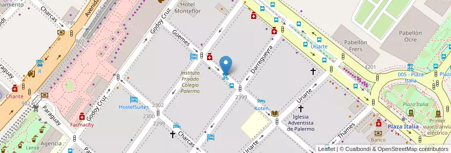 Mapa de ubicacion de 236 - Guemes en アルゼンチン, Ciudad Autónoma De Buenos Aires, ブエノスアイレス, Comuna 14.