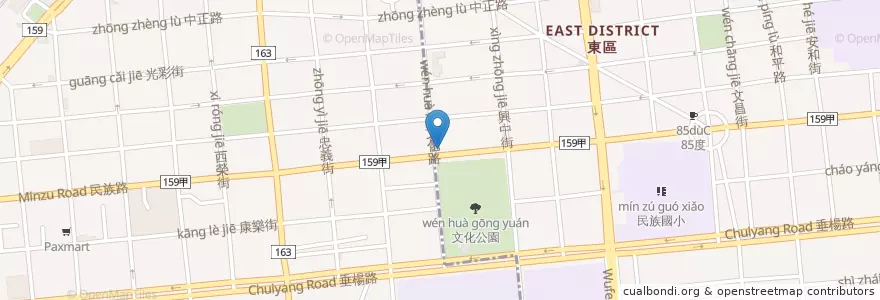 Mapa de ubicacion de 聚北海道昆布鍋 en 台湾, 台湾省, 嘉義市, 嘉義県, 東区.