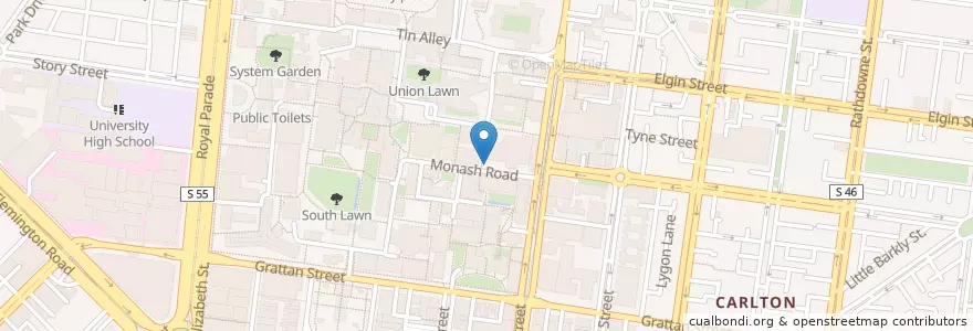 Mapa de ubicacion de Gate 4 Motorbike Parking en Australien, Victoria, City Of Melbourne.
