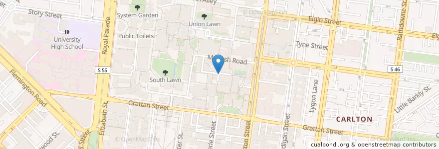 Mapa de ubicacion de Cardboard en Avustralya, Victoria, City Of Melbourne.