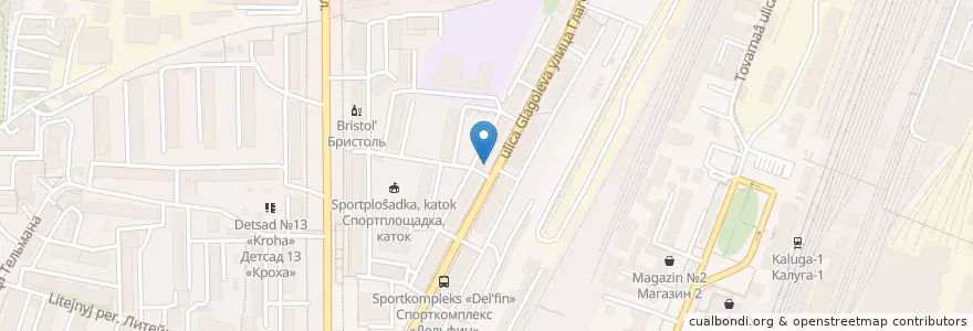 Mapa de ubicacion de Участковый пункт полиции №73 en Rusland, Centraal Federaal District, Oblast Kaloega, Городской Округ Калуга.