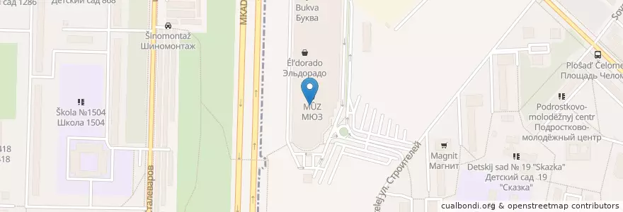 Mapa de ubicacion de Ташир Пицца en Rusland, Centraal Federaal District, Oblast Moskou, Городской Округ Реутов, Район Ивановское.